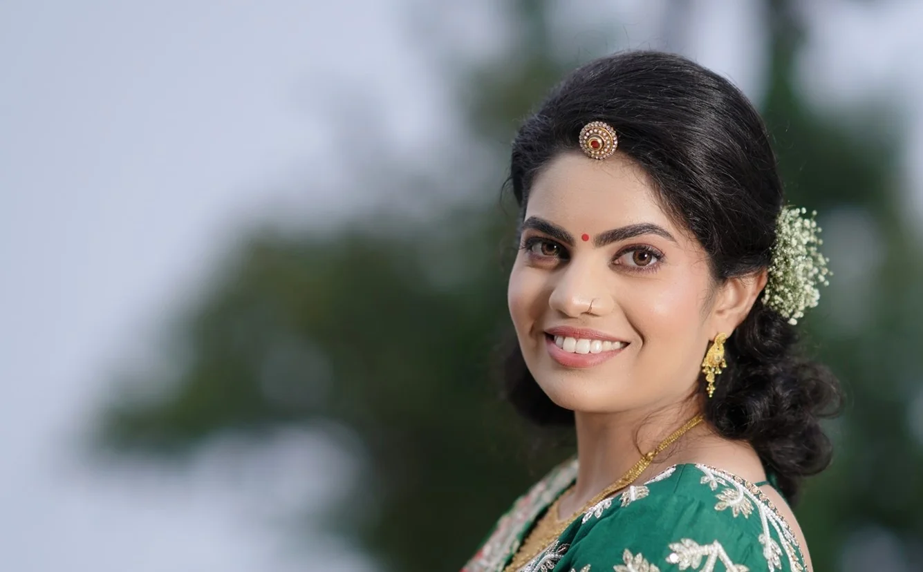 Engagement couple portrait captured in a romantic studio or outdoor setup