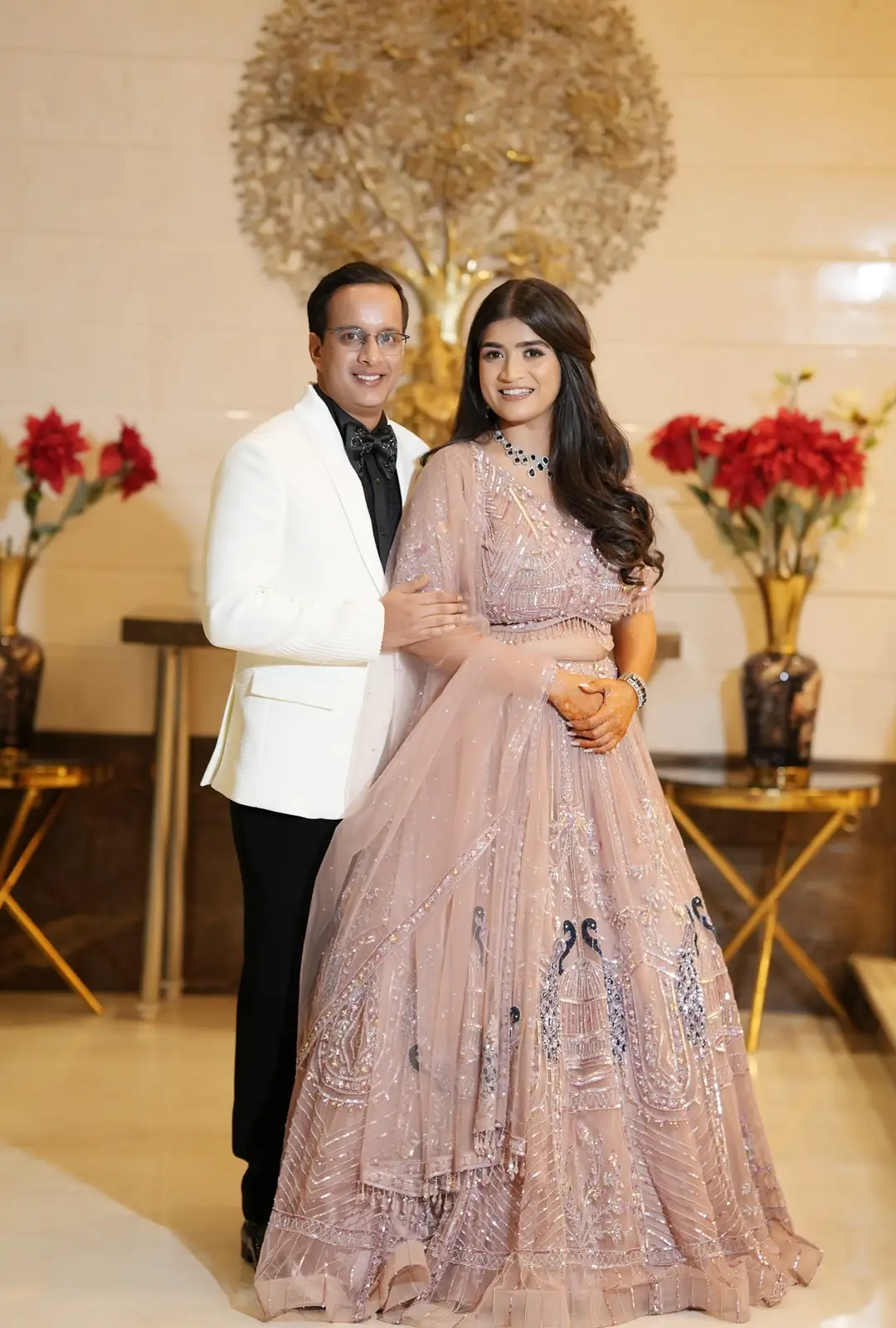 Outdoor engagement photoshoot portrait of couple in natural light