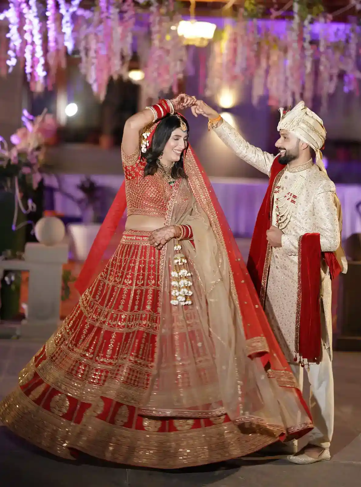 Creative portrait photoshoot featuring couple in dramatic lighting