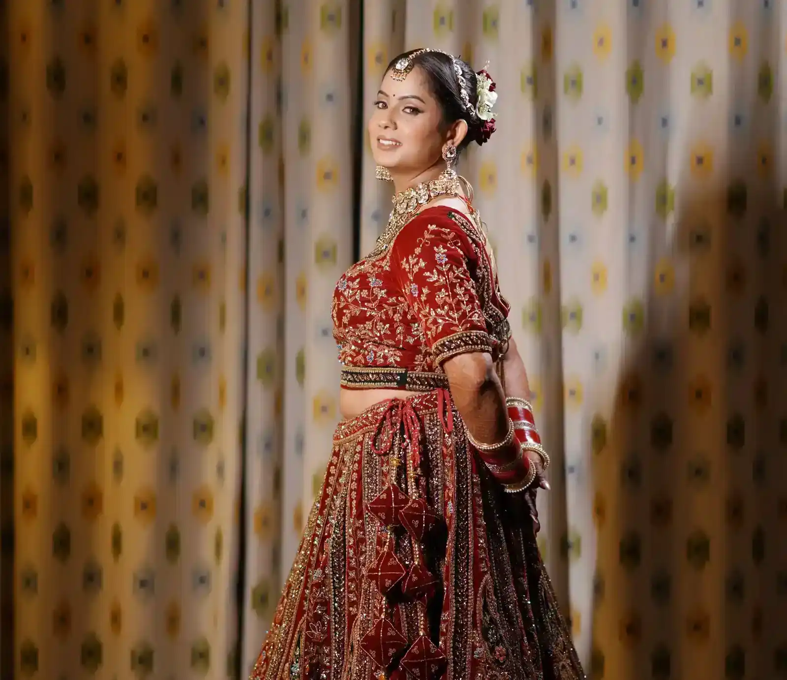 Wedding couple captured in a romantic candid moment